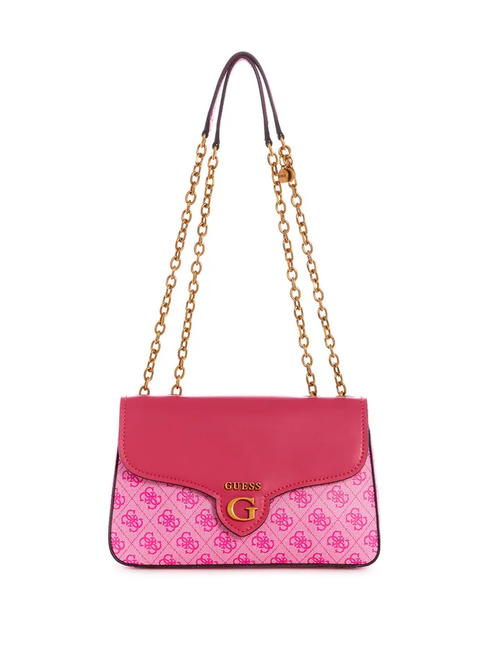 Women Shoulder Bag GUESS Pink Rossana Convertible Crossbody Bag