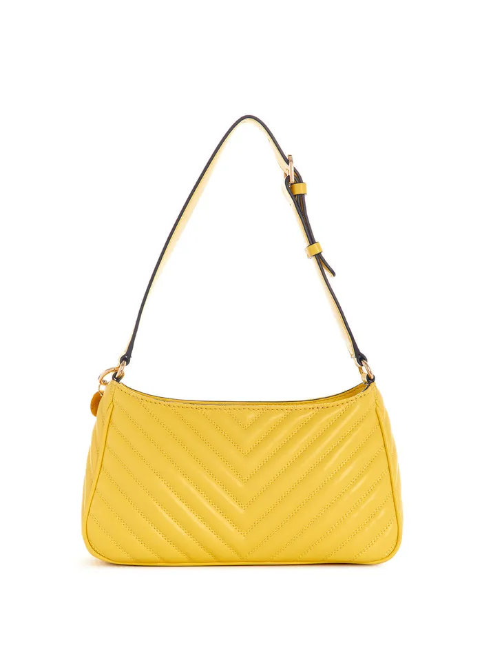 Women Shoulder Bag GUESS Yellow Keillah Quilted Shoulder Bag