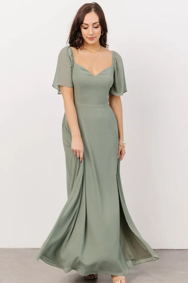 Women Sierra Sweetheart Maxi Dress Eucalyptus Baltic Born The Guest Edit