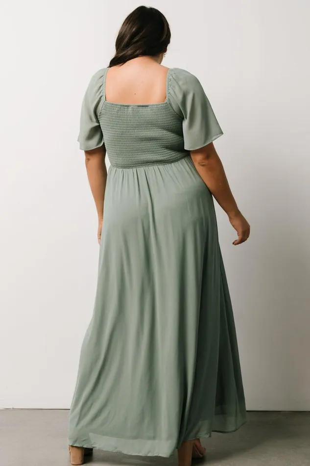 Women Sierra Sweetheart Maxi Dress Eucalyptus Baltic Born The Guest Edit