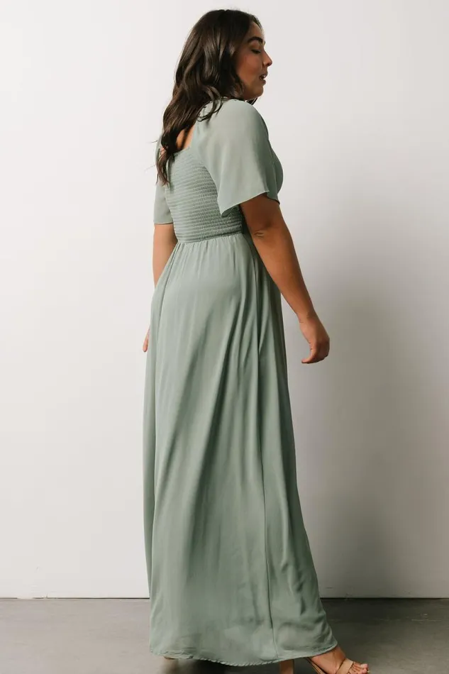 Women Sierra Sweetheart Maxi Dress Eucalyptus Baltic Born The Guest Edit
