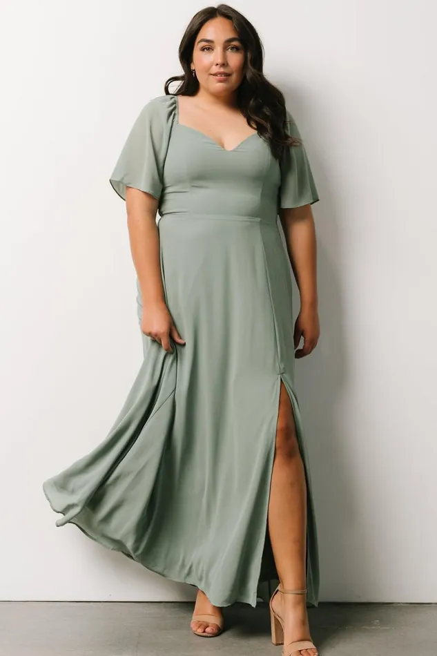 Women Sierra Sweetheart Maxi Dress Eucalyptus Baltic Born The Guest Edit