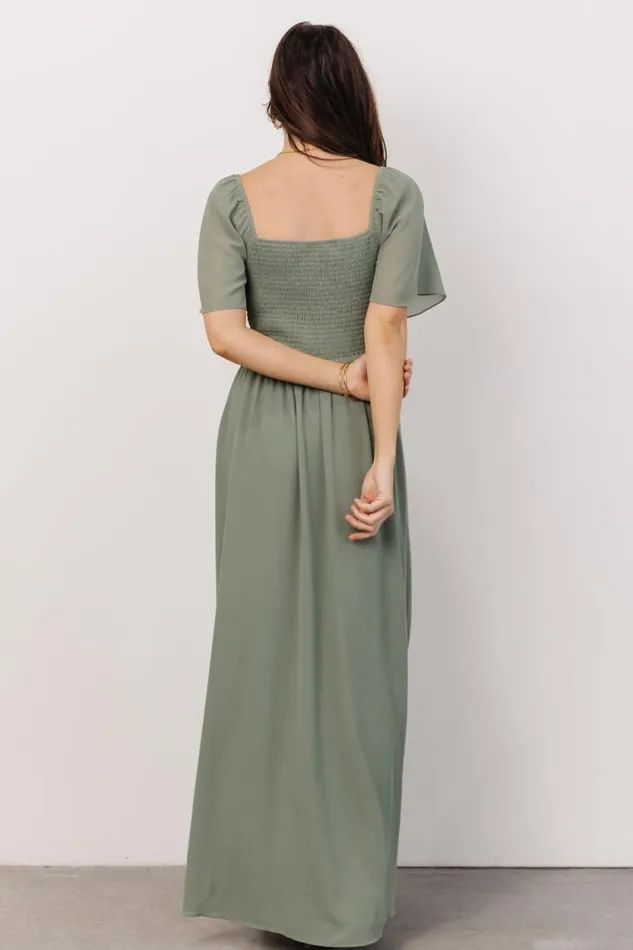 Women Sierra Sweetheart Maxi Dress Eucalyptus Baltic Born The Guest Edit