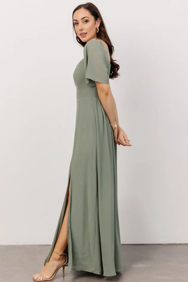 Women Sierra Sweetheart Maxi Dress Eucalyptus Baltic Born The Guest Edit
