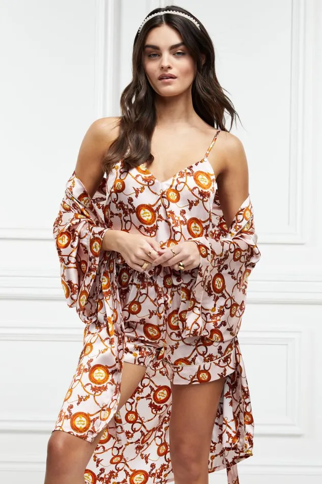 Women Silk Dressing Gown Blush Holland Cooper Sleepwear