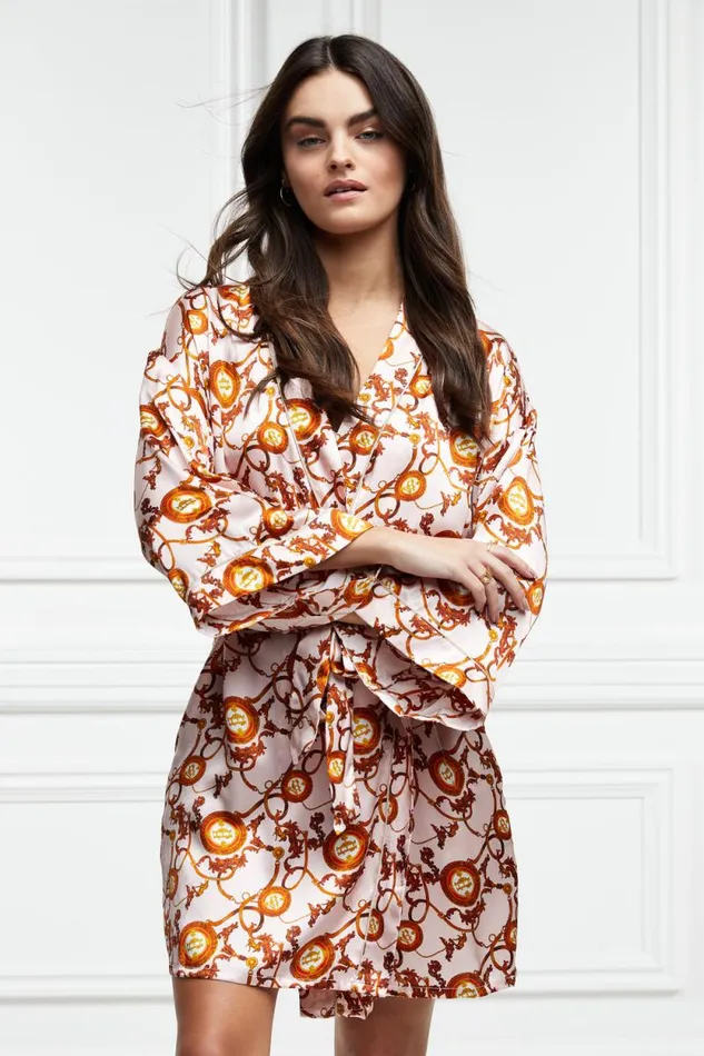 Women Silk Dressing Gown Blush Holland Cooper Sleepwear