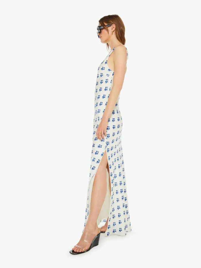 Women Skirts and Dresses Mother Denim Adele Silk Dress Indigo Bhutti