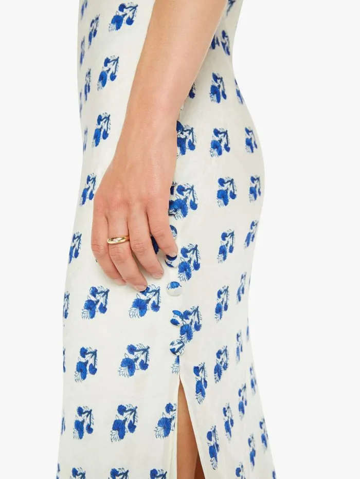 Women Skirts and Dresses Mother Denim Adele Silk Dress Indigo Bhutti