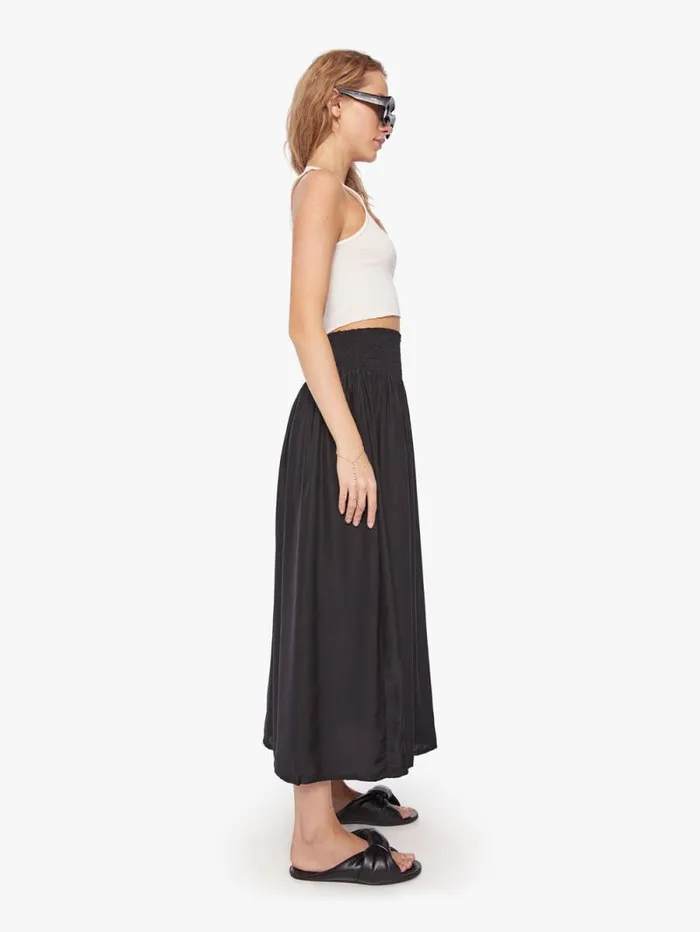 Women Skirts and Dresses Mother Denim Bella Skirt Black Silk