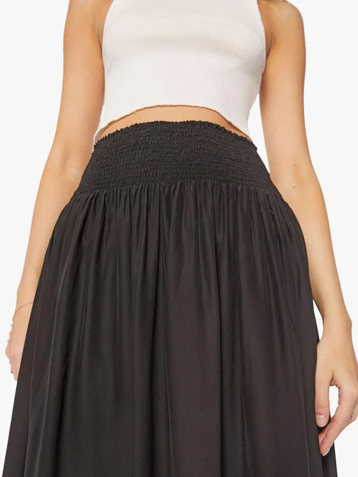 Women Skirts and Dresses Mother Denim Bella Skirt Black Silk