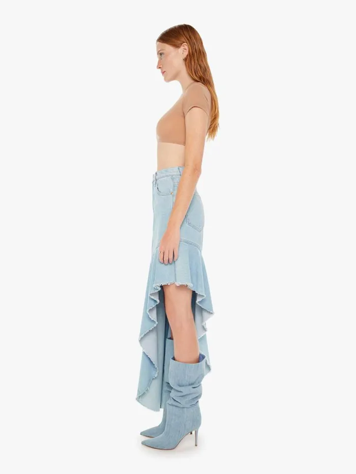 Women Skirts and Dresses Mother Denim SNACKS The Crinkle Cut Skirt Blue lightpastel