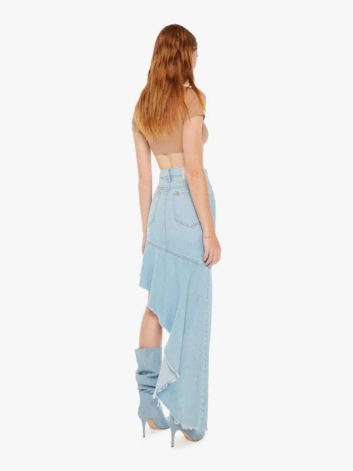 Women Skirts and Dresses Mother Denim SNACKS The Crinkle Cut Skirt Blue lightpastel