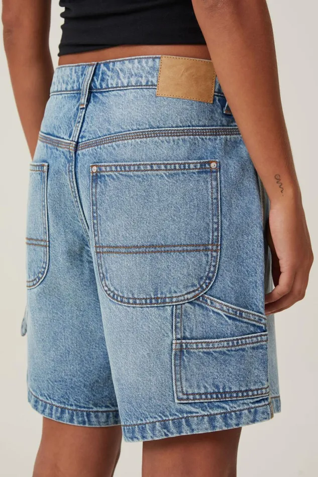 Women Skirts and Shorts Cotton On Relaxed Denim Short Lake Bluecarpenter