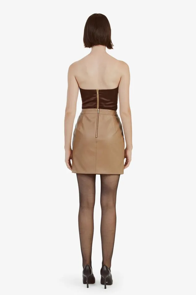 Women Skirts Bardot Alexis Vegan Leather Skirt In Camel Camel