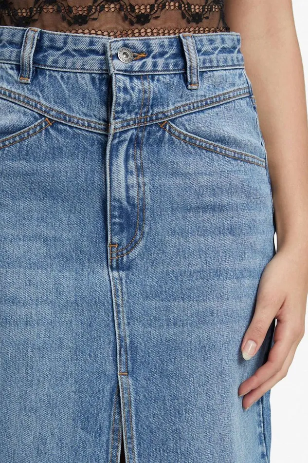 Women Skirts Bardot Jonah Midi Denim Skirt In Vintage Vintage Women Skirts Bardot Jonah Midi Denim Skirt In Vintage Vintage