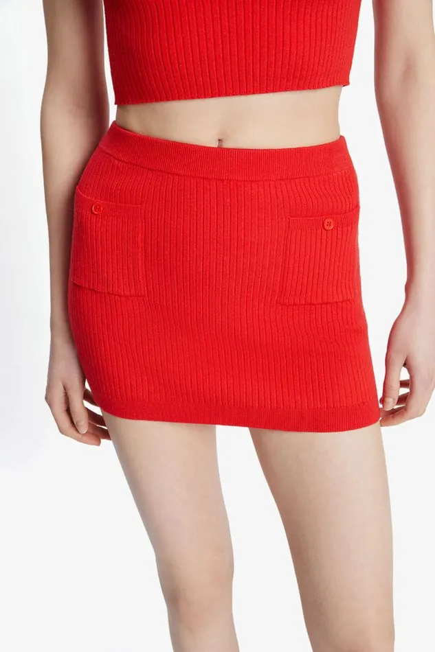 Women Skirts Bardot Sarita Knit Skirt In Deep Red Deep Red