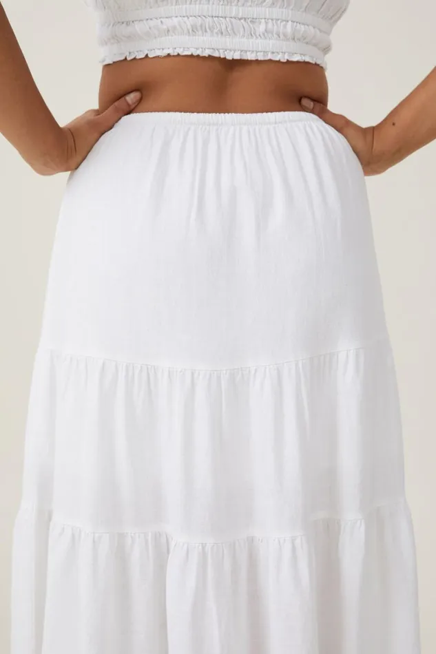 Women Skirts Cotton On Haven Tiered Maxi Skirt White