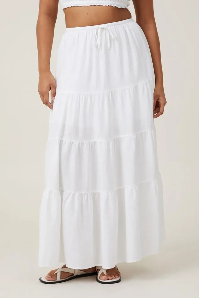 Women Skirts Cotton On Haven Tiered Maxi Skirt White
