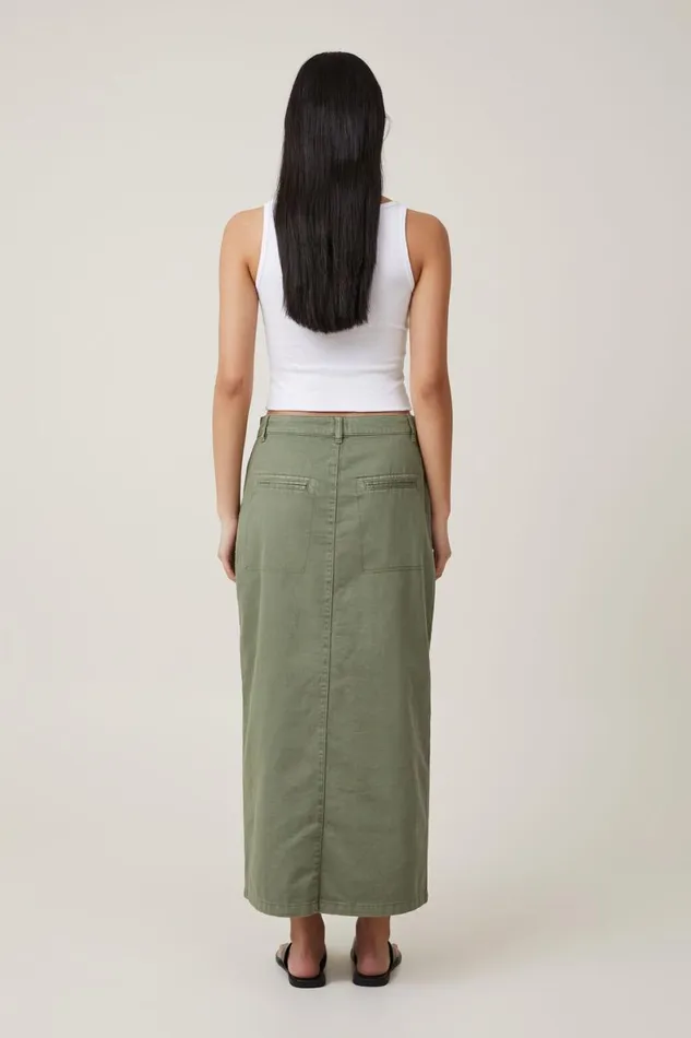 Women Skirts Cotton On Ryder Utility Maxi Skirt Khaki