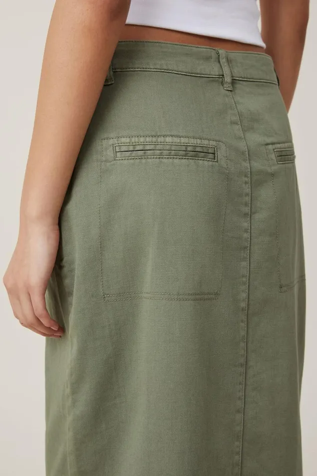 Women Skirts Cotton On Ryder Utility Maxi Skirt Khaki