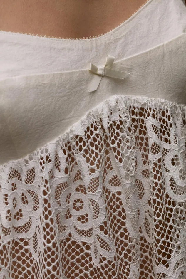 Women Sonnet Lace Babydoll Set White For Love and Lemons Dresses