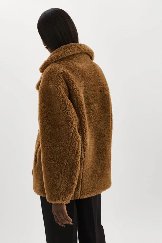 Women SOPHIE Sherpa Jacket Brown LAMARQUE Sherpa