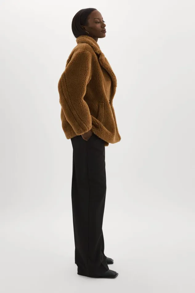 Women SOPHIE Sherpa Jacket Brown LAMARQUE Sherpa