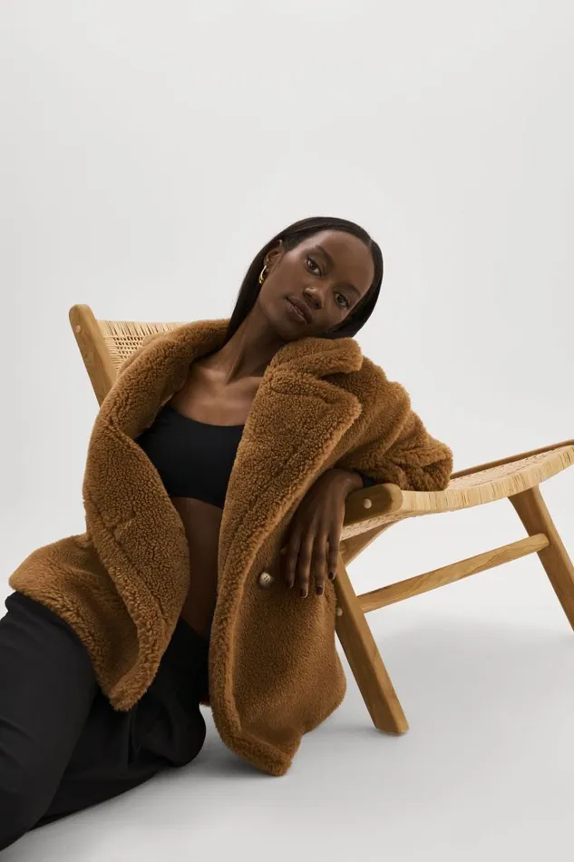 Women SOPHIE Sherpa Jacket Brown LAMARQUE Sherpa