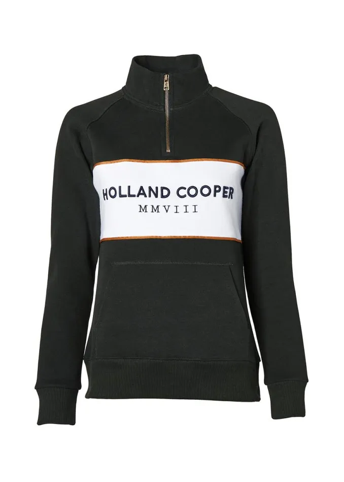 Women Sporting Heritage Zip Henley Racing Green Holland Cooper Henley Women Sporting Heritage Zip Henley Racing Green Holland Cooper Henley