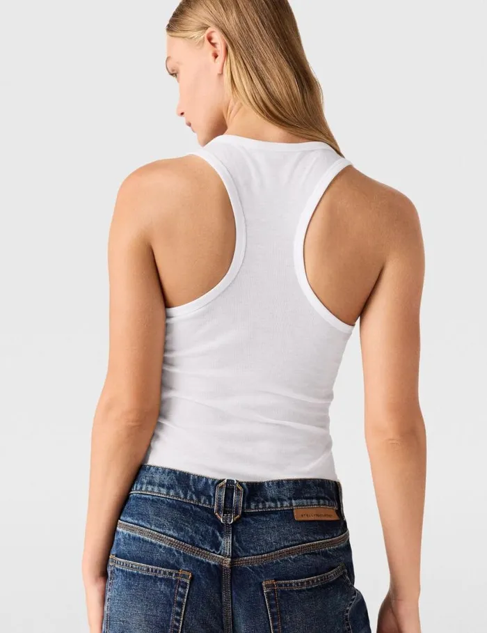 Women Star Tank Top Pure White Stella McCartney Sweatshirts And TShirts Women Star Tank Top Pure White Stella McCartney Sweatshirts And TShirts