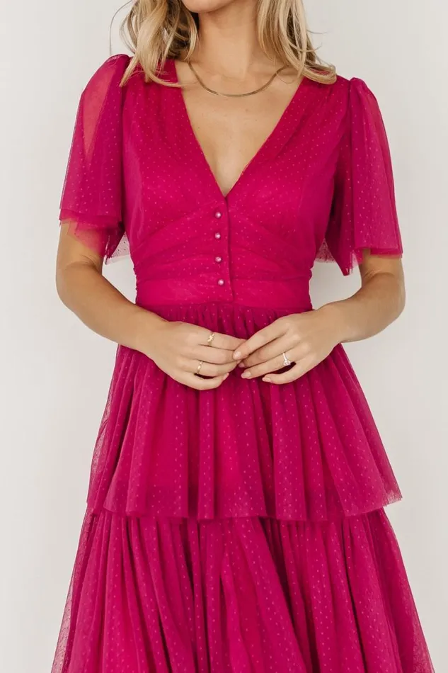Women Starlet Tiered Maxi Dress Magenta Berry Baltic Born Tulle Styles Women Starlet Tiered Maxi Dress Magenta Berry Baltic Born Tulle Styles
