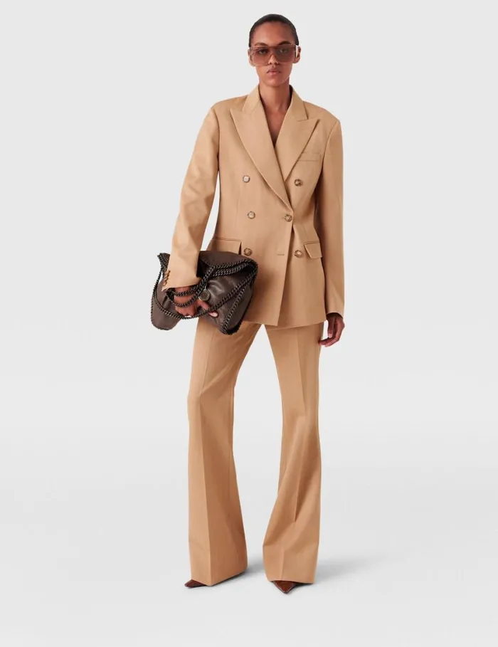 Women Striped DoubleBreasted Blazer Biscuit Stella McCartney Coats And Jackets Women Striped DoubleBreasted Blazer Biscuit Stella McCartney Coats And Jackets