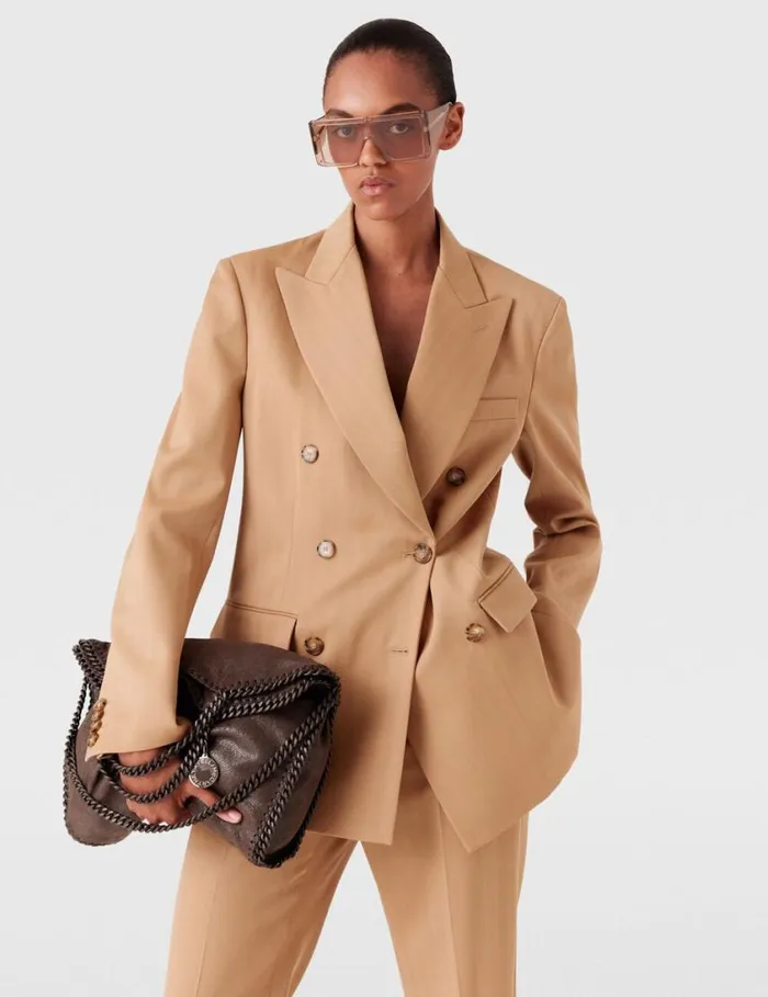 Women Striped DoubleBreasted Blazer Biscuit Stella McCartney Coats And Jackets Women Striped DoubleBreasted Blazer Biscuit Stella McCartney Coats And Jackets
