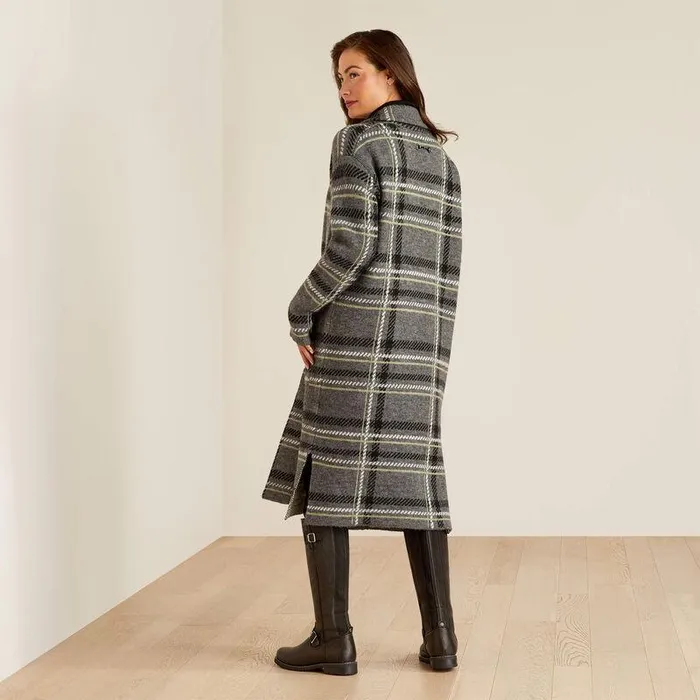 Women Sweaters and Cardigans Ariat Ballston Cardigan Charcoal Plaid Women Sweaters and Cardigans Ariat Ballston Cardigan Charcoal Plaid