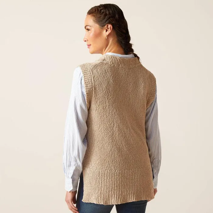 Women Sweaters and Cardigans Ariat Bellefonte Vest Tan Women Sweaters and Cardigans Ariat Bellefonte Vest Tan