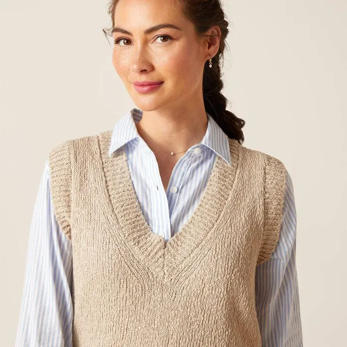Women Sweaters and Cardigans Ariat Bellefonte Vest Tan Women Sweaters and Cardigans Ariat Bellefonte Vest Tan