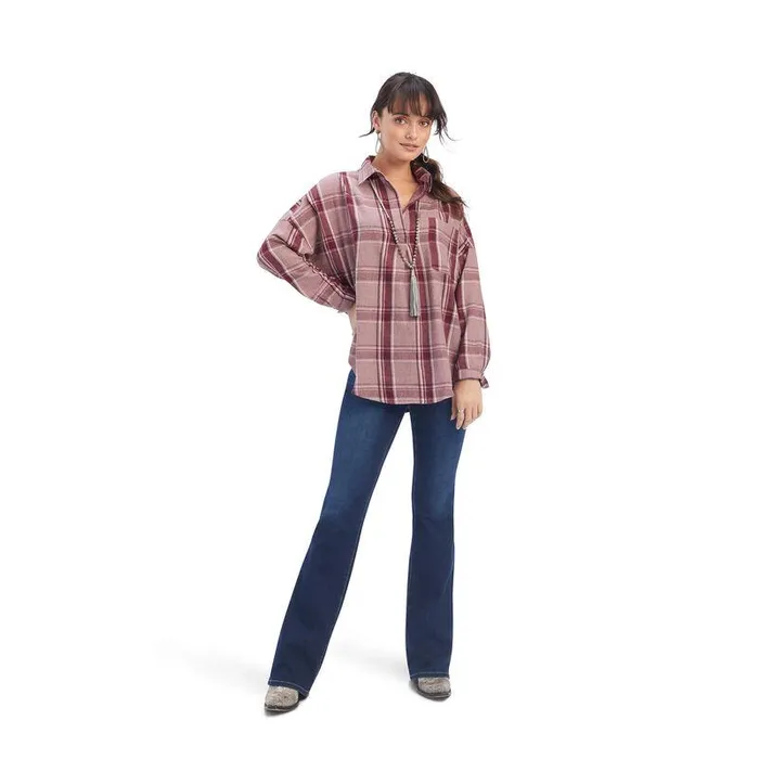 Women TShirts and Tops Ariat Wild West Tunic Wild West Plaid