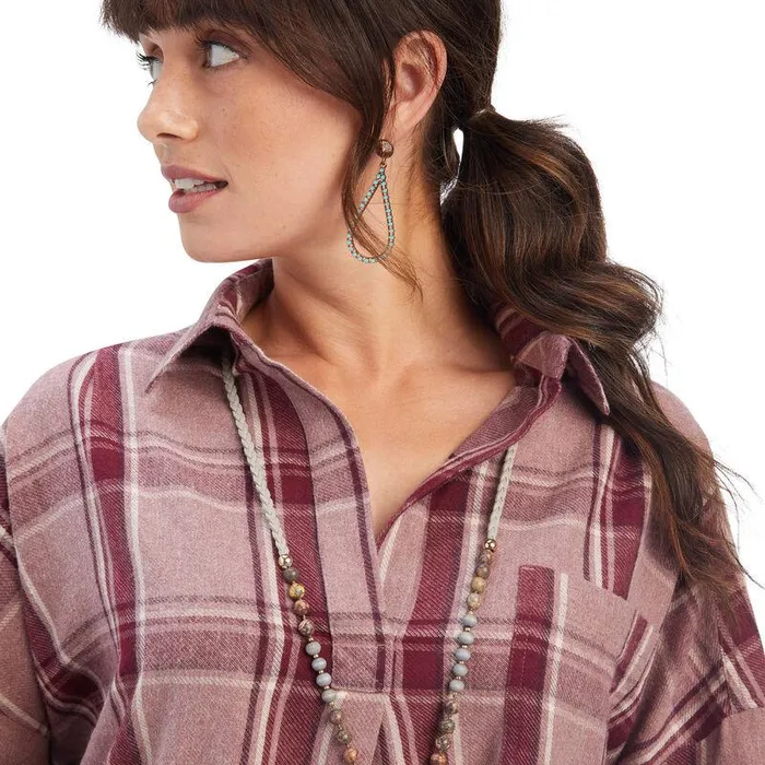Women TShirts and Tops Ariat Wild West Tunic Wild West Plaid