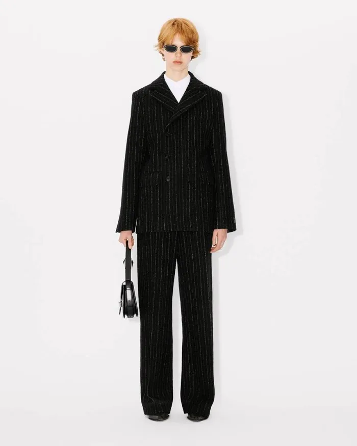 Women Tailored Pants In Wool Black Kenzo Pants And Shorts