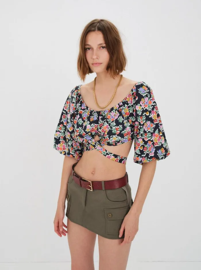 Women Tate Crop Top Multi For Love and Lemons Tops Women Tate Crop Top Multi For Love and Lemons Tops