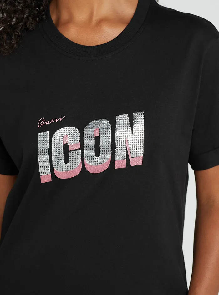 Women Tees and Tanks GUESS Eco Black Anica Tshirt Women Tees and Tanks GUESS Eco Black Anica Tshirt
