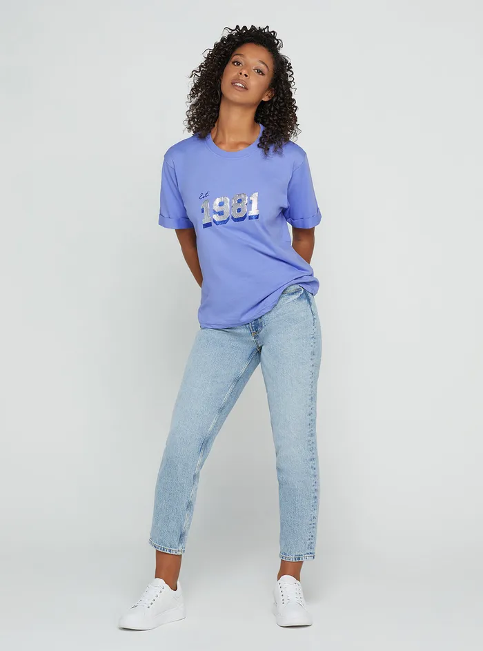 Women Tees and Tanks GUESS Eco Violet Anica Tshirt