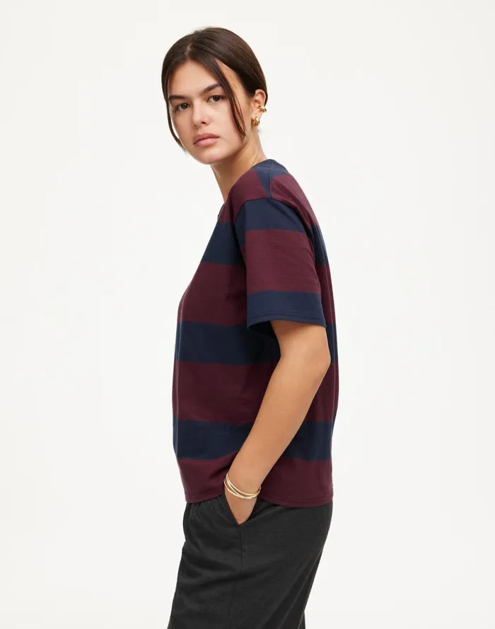 Women Tees Madewell Cotton Relaxed Oversized Tee Juniper Berry