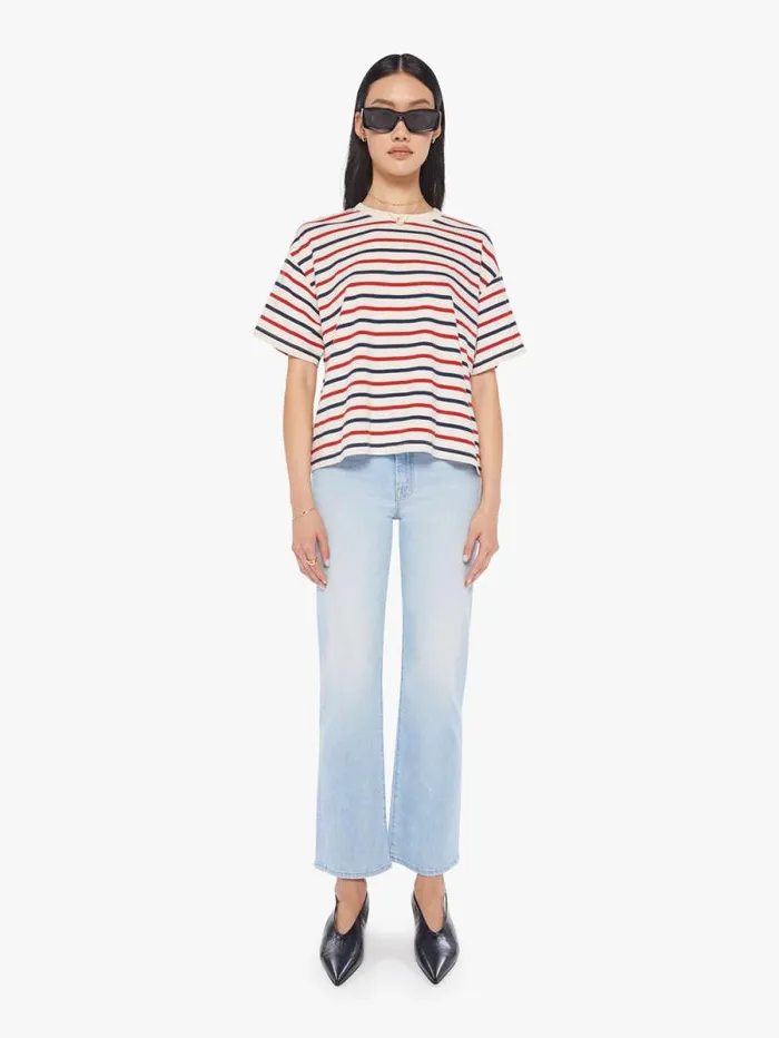 Women Tees Tanks Mother Denim Palmer Tee Navy Red