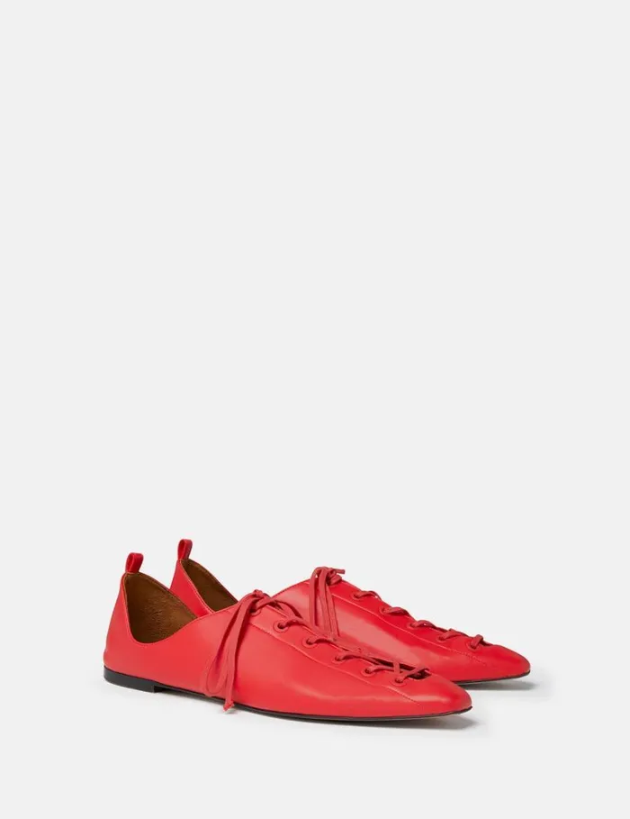 Women Terra Laced Alter Mat Ballerina Flats Lipstick Red Stella McCartney Flats