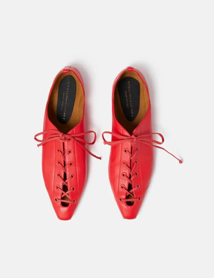 Women Terra Laced Alter Mat Ballerina Flats Lipstick Red Stella McCartney Flats