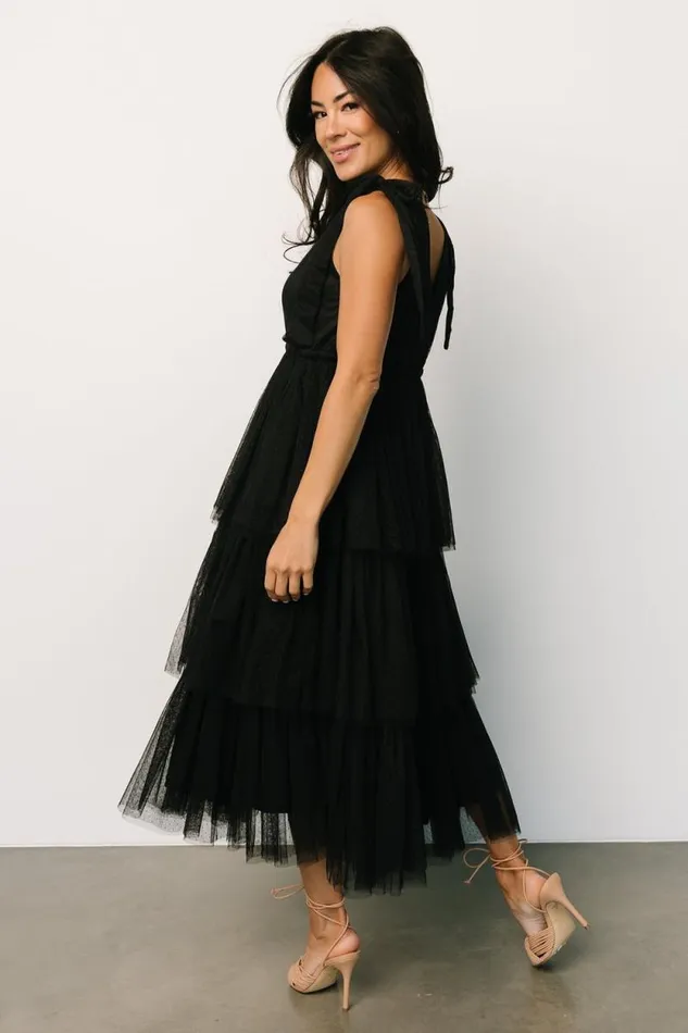 Women Tessa Tiered Tulle Tank Dress Black Baltic Born Midi Dresses Women Tessa Tiered Tulle Tank Dress Black Baltic Born Midi Dresses