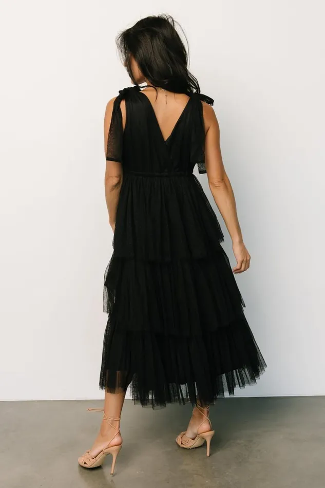 Women Tessa Tiered Tulle Tank Dress Black Baltic Born Midi Dresses Women Tessa Tiered Tulle Tank Dress Black Baltic Born Midi Dresses