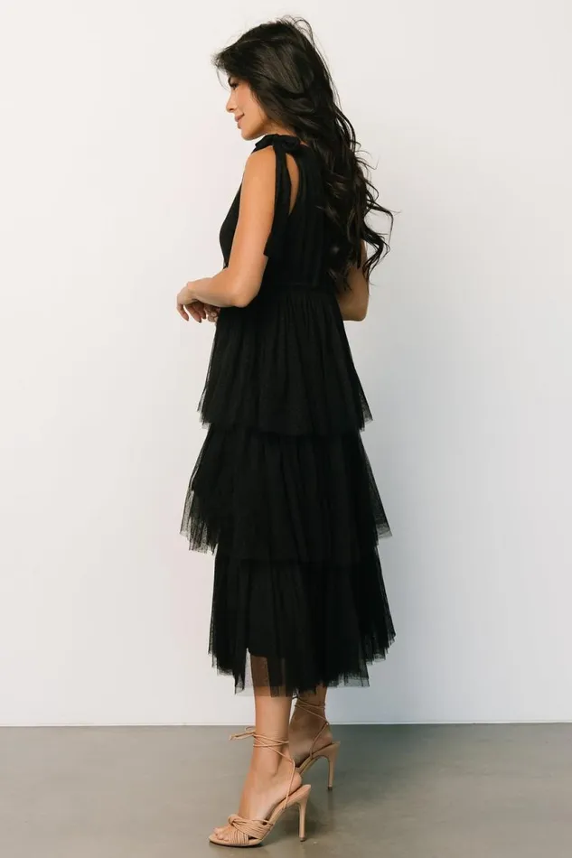Women Tessa Tiered Tulle Tank Dress Black Baltic Born Midi Dresses Women Tessa Tiered Tulle Tank Dress Black Baltic Born Midi Dresses