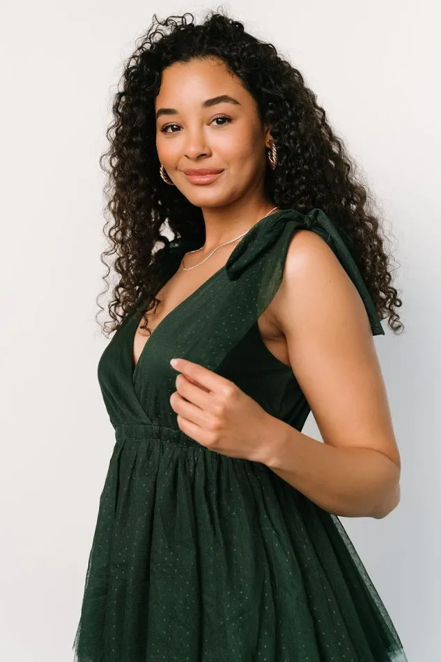 Women Tessa Tiered Tulle Tank Dress Dark Green Baltic Born Tulle Styles